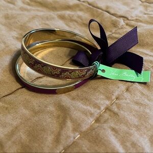 Vera Bradley Purple and Gold Bangle Trio